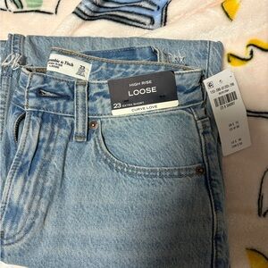 Abercrombie & Fitch Light Blue High Rise Loose Jeans